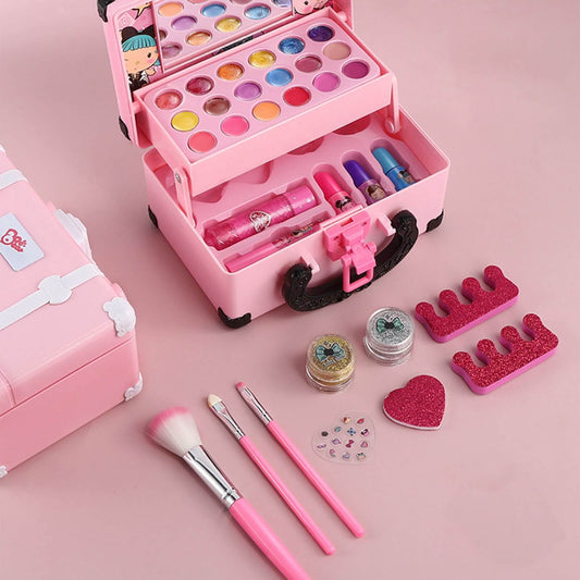 Kit de maquillage pour enfants, 49 pièces, coiffeuse princesse