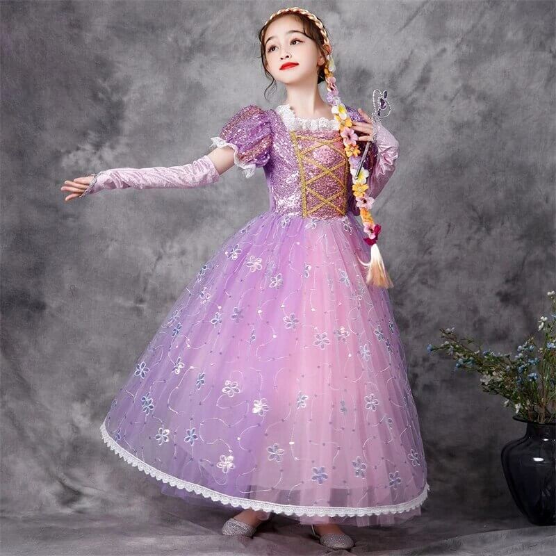 Costume princesse rose paillette
