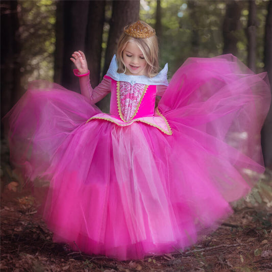 Robe de Princesse rose pour fille du 2 au 12 ans - Déguiz-Fêtes