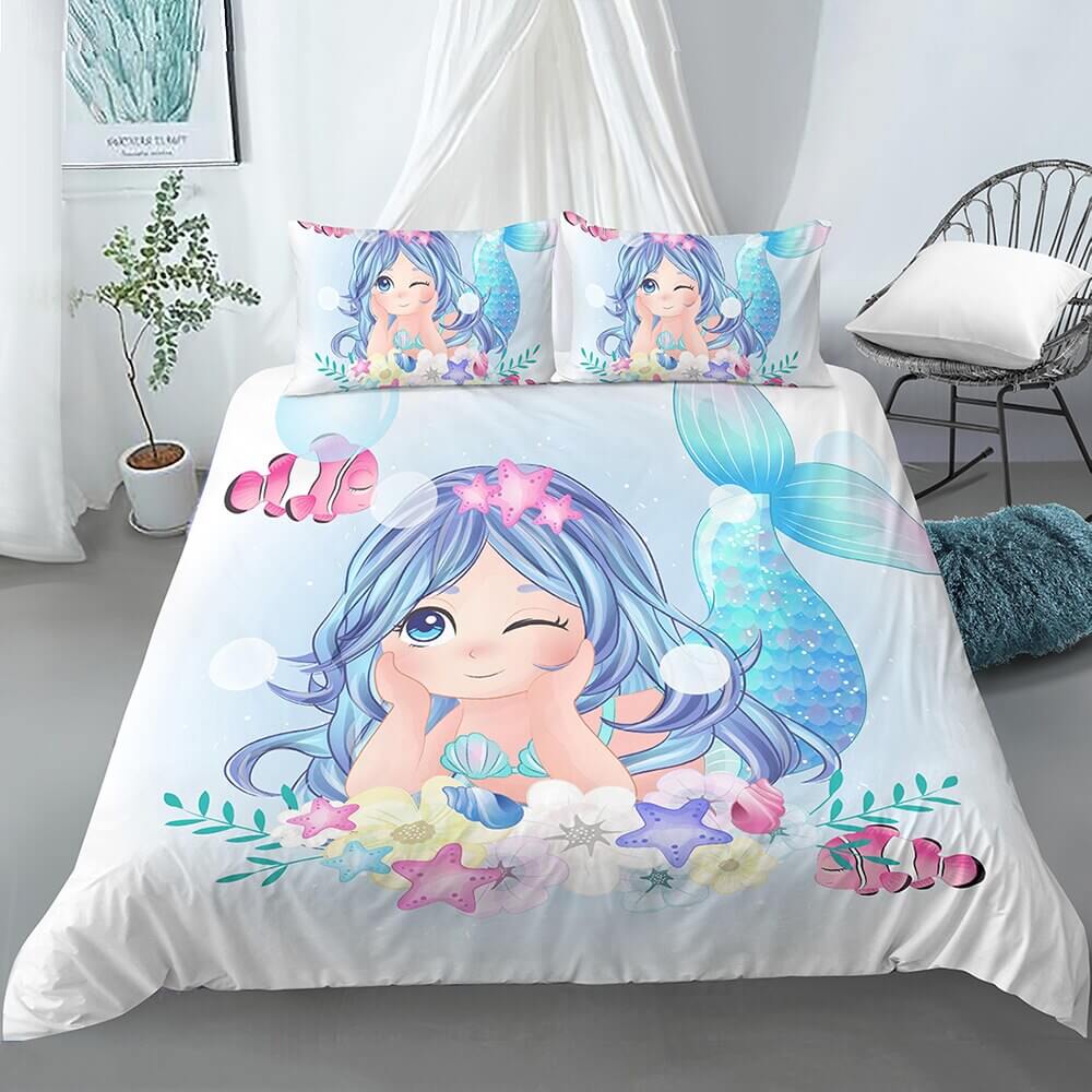 Housse de couette fille sirene