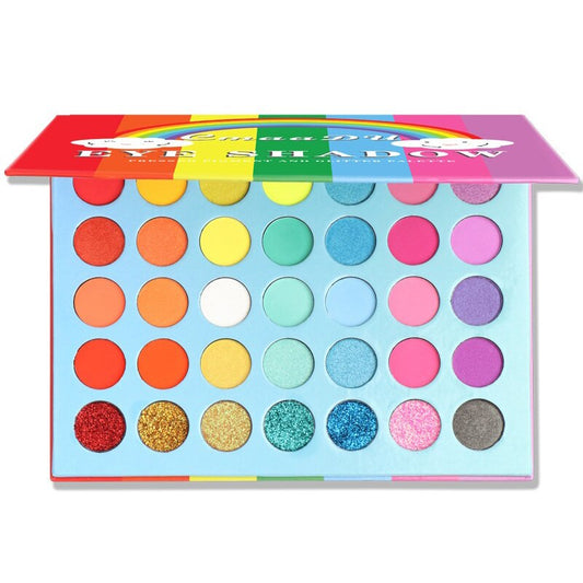 Palette maquillage arc en ciel