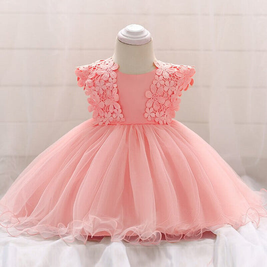 Robe bebe fille rose poudre