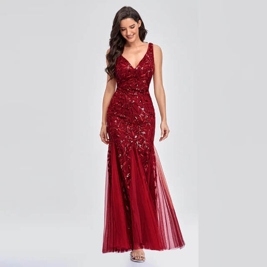 Robe de bal de promo rouge