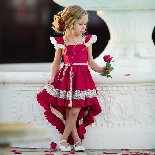 Allerion Robe Princesse Fille Rose - Habillage Enfants - Robe Princesse  Rose 