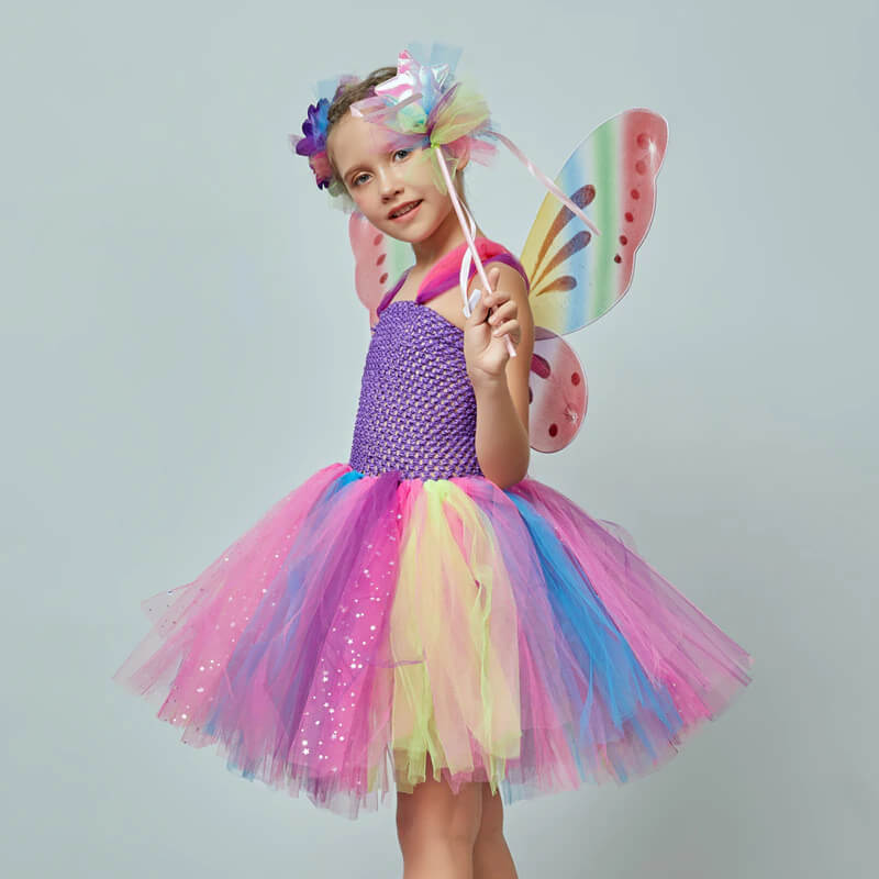 Robe de princesse pour petite fille 2-10 ans, déguisement de fée