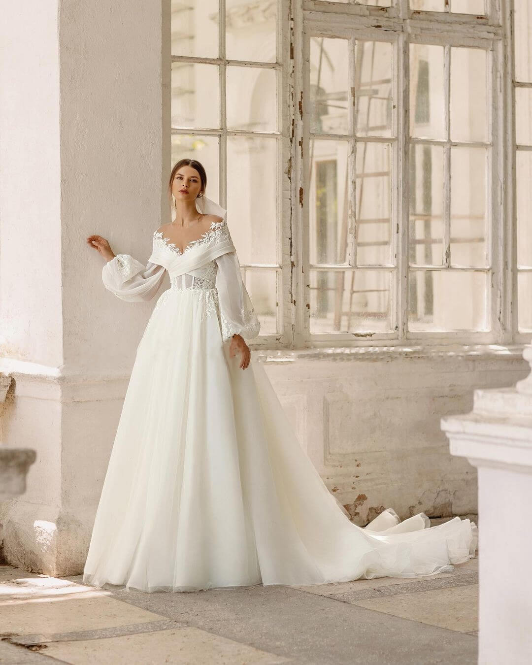 Robe de mariée manches longues online dentelle