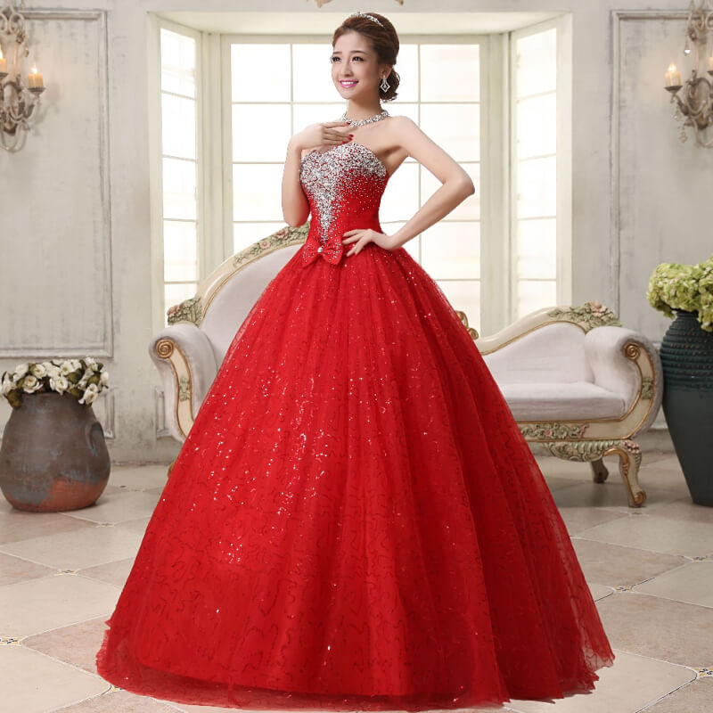 Robe princesse mariage rouge new arrivals