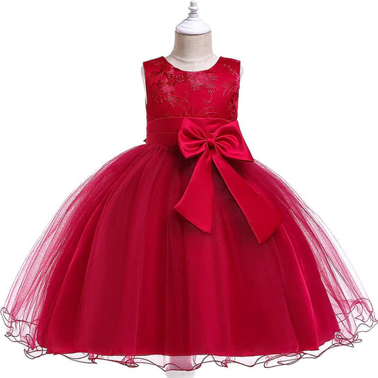 Robe de princesse petite fille rouge