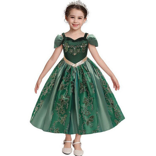 Robe de princesse verte emeraude