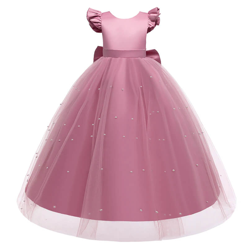 Robe fille mariage rose poudre