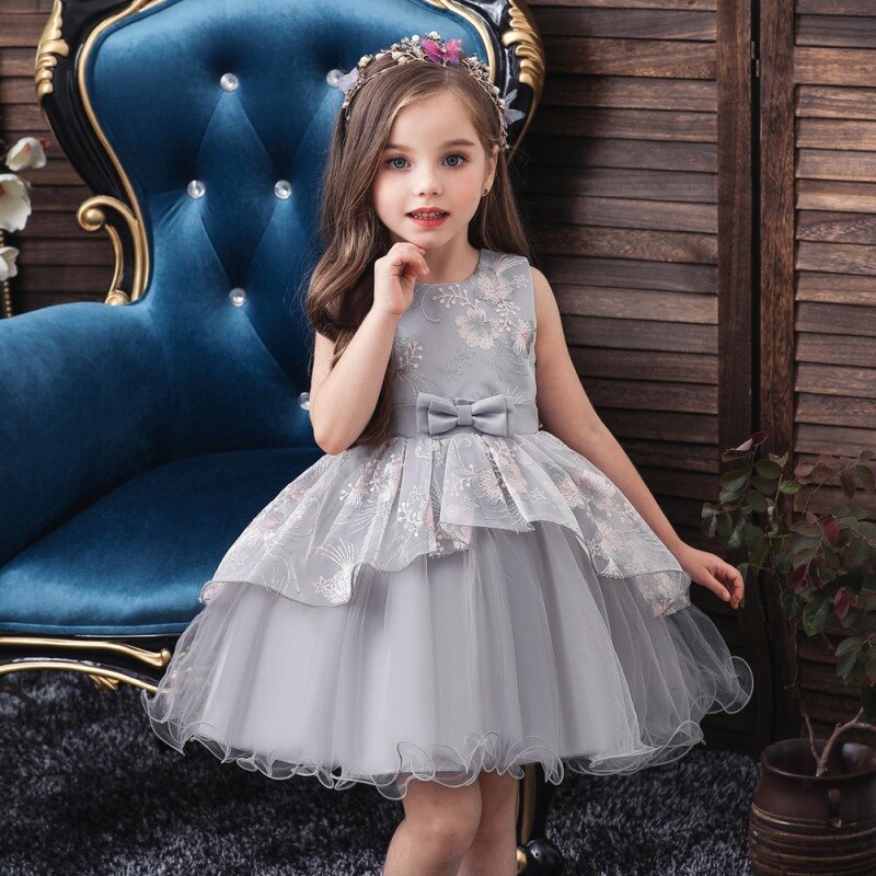 Robe grise petite fille