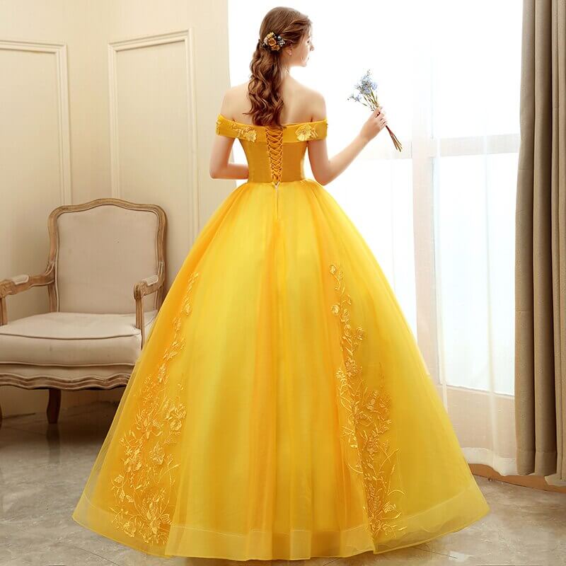 Robe jaune princesse femme
