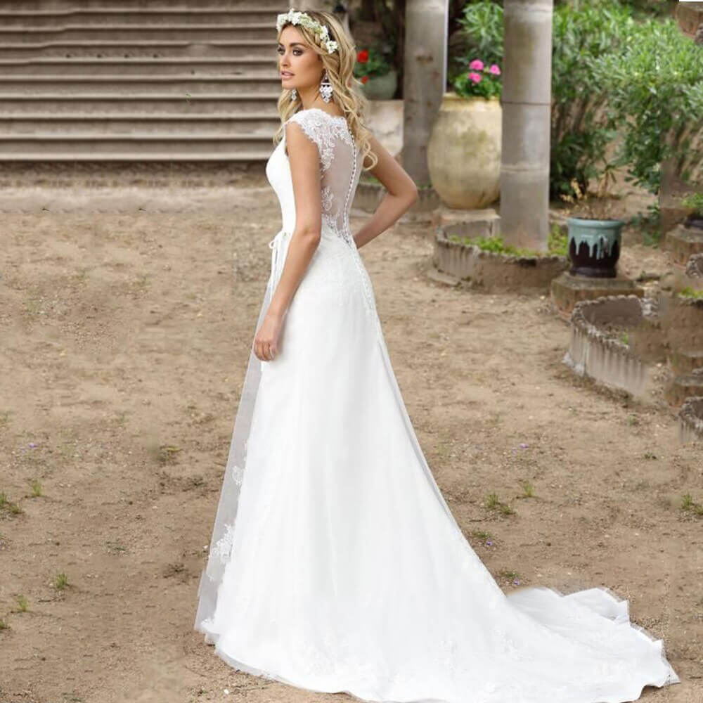 Robe de mariée sans dentelle hot sale