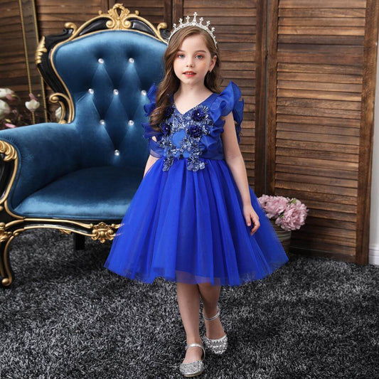 Robe princesse bleu fille