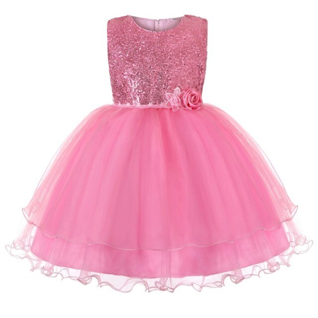 Robe princesse fille rose