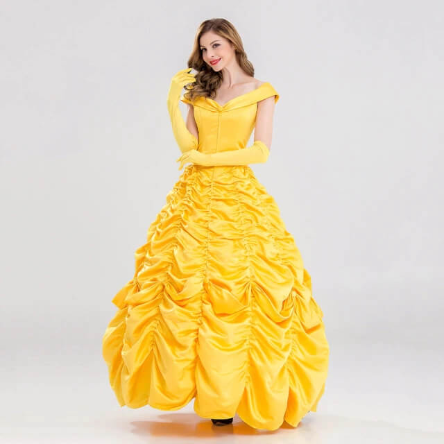 Robe princesse jaune femme