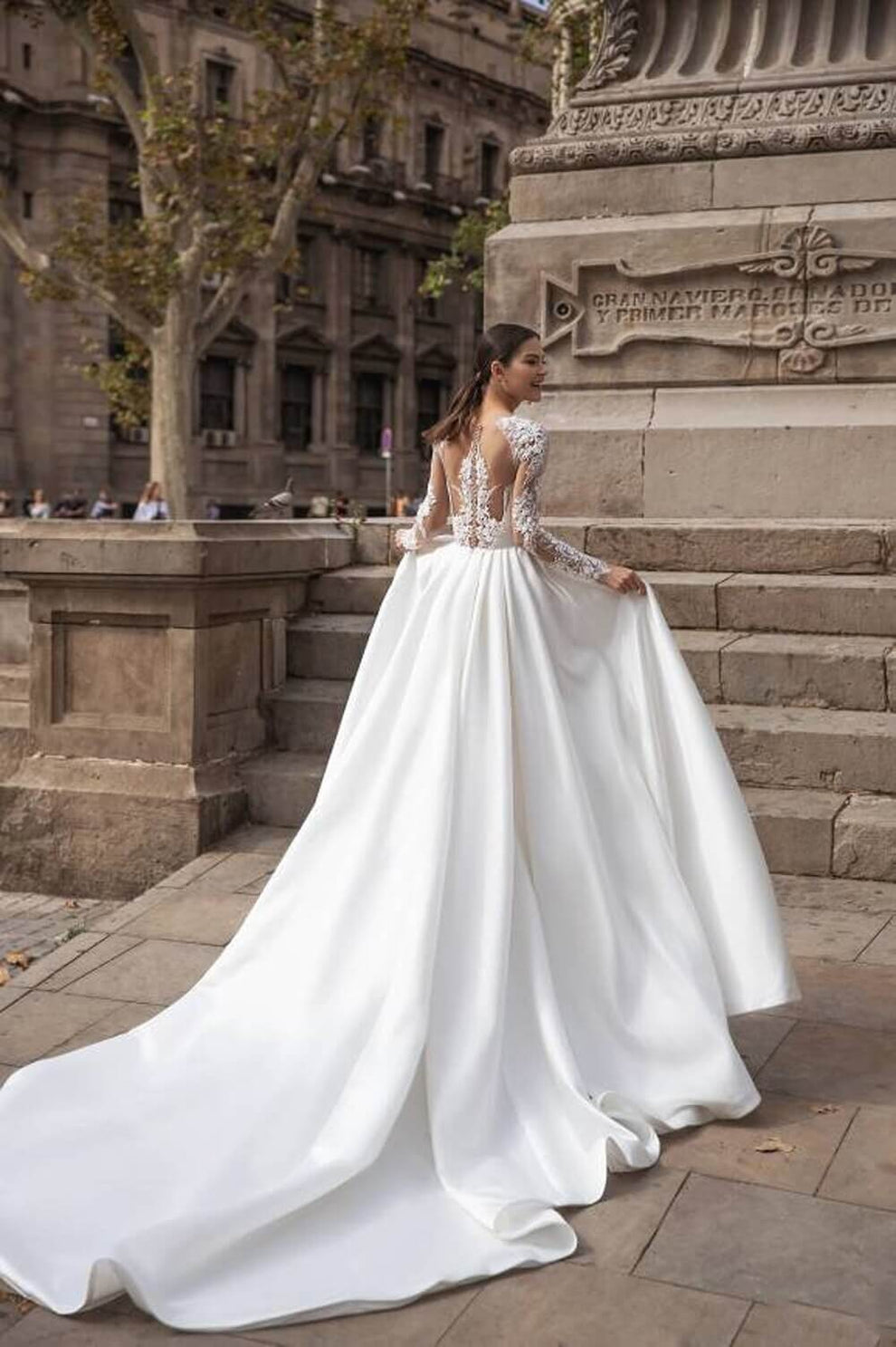 HEULORIA Robe de mariée Princesse Longue Perles de Dentelle Grande Traine Robe de mariée BA-OF0811 (32, White HEULORIA Robe de mariée Princesse Longue Perles de Dentelle Grande Traine Robe de mariée BA-OF0811 (32, White