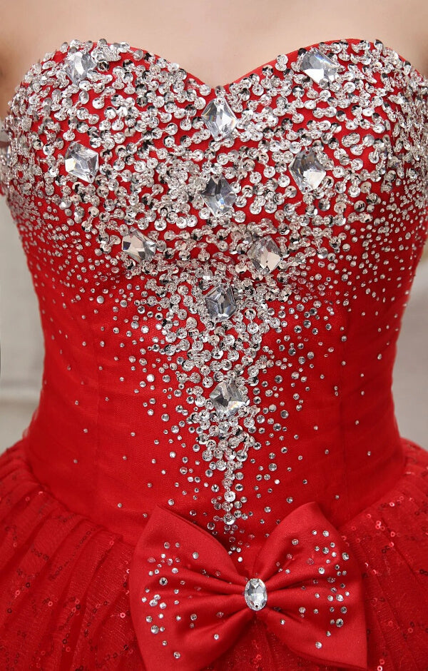 Robe de Mariée Princesse Paillette Rouge | Princesse Magique