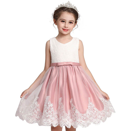 Robe de princesse rose et blanc