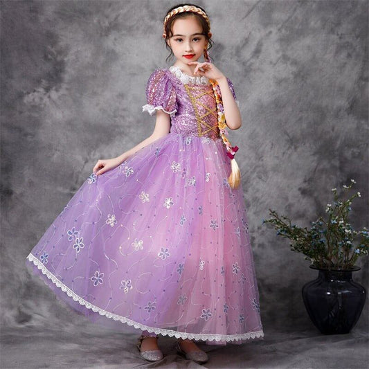 Robe princesse rose paillette