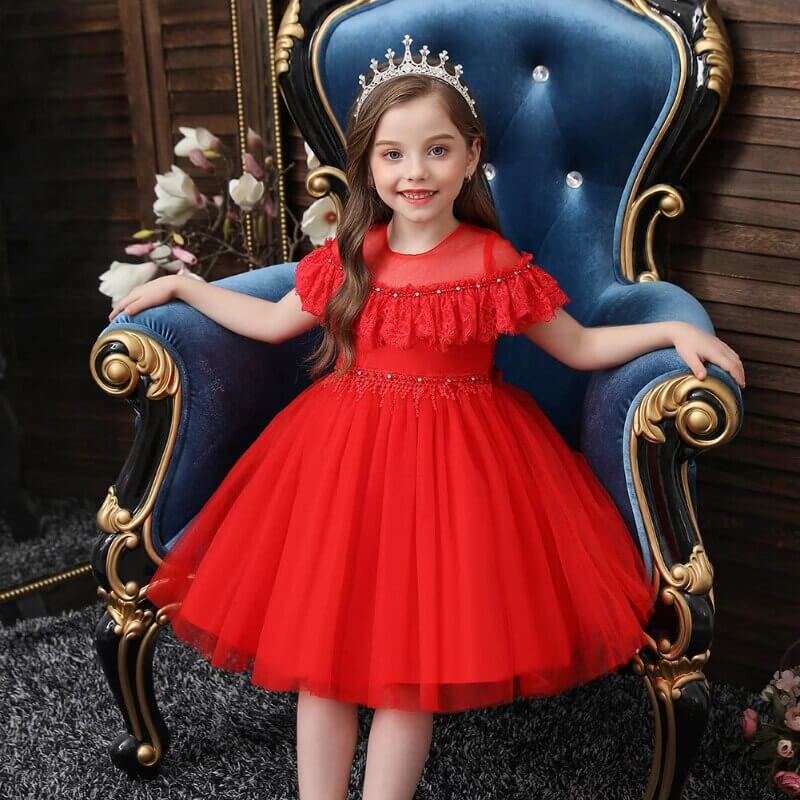 Robe princesse rouge petite fille