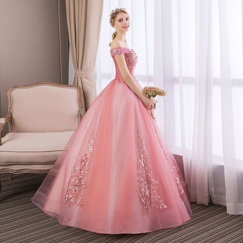 Robe rose princesse femme