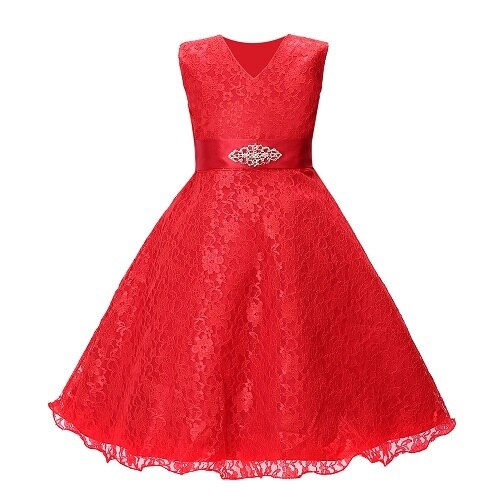 Robe rouge longue princesse