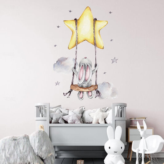 Stickers lapin chambre bebe