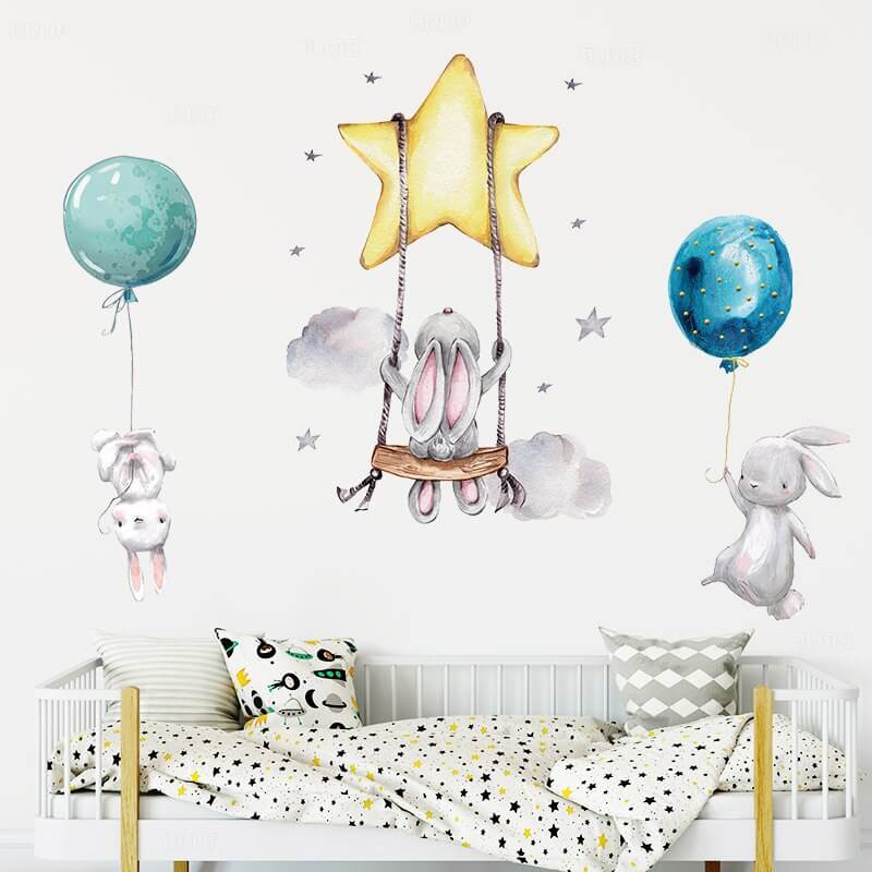 Stickers lapin chambre fille