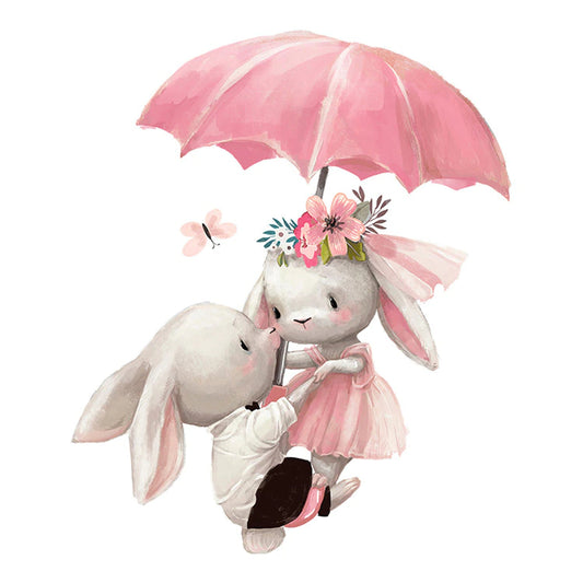 Stickers lapin parapluie