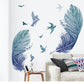 Stickers plume bleu